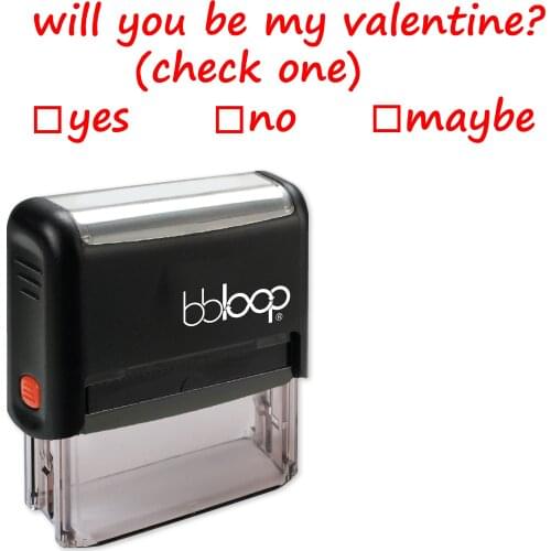 Bbloop "Will You Be My Valentine? Check Yes No Or Maybe Stamp, Holiday Series" Self-Inking Rubber Stamp
