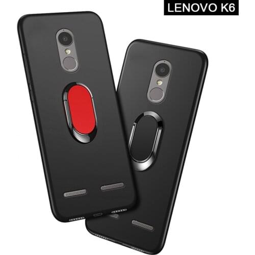 Vibe K6 Cover for Lenovo K6 K33a42 Case 5.0" Soft Black Silicone Magnetic Car Holder Ring Coque for Lenovo Vibe K6 Phone Cases