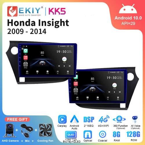 EKIY QLED DSP Android 10 Car Multimedia For HONDA INSIGHT 2009-2014 WIFI GPS Navi Stereo Audio Video Player Smart Tape Recorder