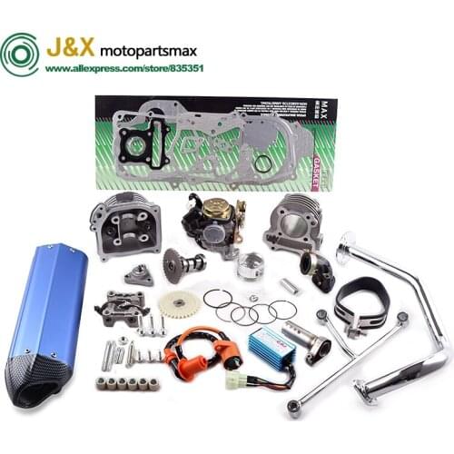 GY6 50 60 80 upgrade to 100 cc ERG Cylinder Head Kit Assembly Racing exhaust CDI Coil Camshaft Carburetor