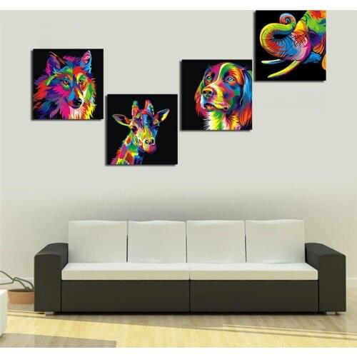 Cuadros Decoracion Funny Animals Printed on Canvas Modern Wall Art Pictures For Living Room Sofa Background Home Decor No Frame