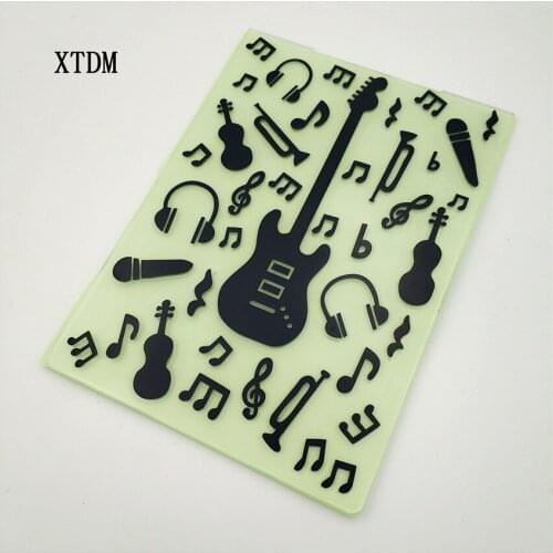 HOT plastic guitar template craft card making paper card album wedding decoration scrapbooking Emobossing folder