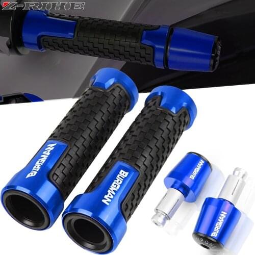 Motorcycle CNC Handlebar Hand Grips 22MM Handle Bar Ends Cap Plug FOR SUZUKI AN200 AN250 AN400 AN650 Burgman AN 125 250 400 650