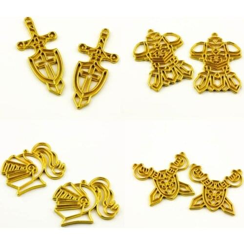 Knight Set Open Bezel UV Resin Epoxy Mold Metal Charms Jewelry Pendant Bezel Necklace Accessories DIY Handcraft Tool