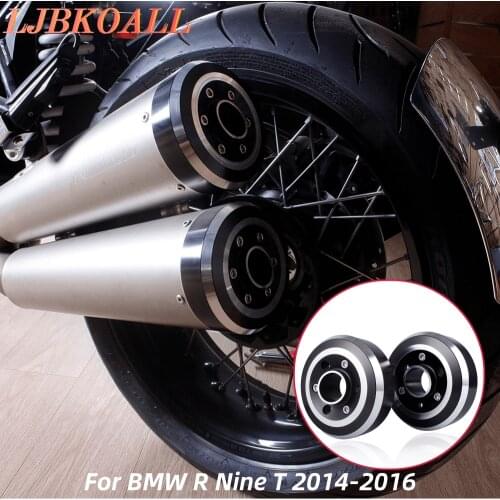 CNC Motorcycle Exhaust Pipe End Tips Cover Guard Silencer Muffler Protection Tail Cap Decal for BMW R Nine T NINET R9T 2014-2016