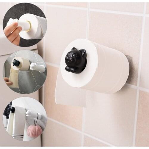 1PC Cat Wall-mounted Towel Rack Toilet Holder Storage Hooks Finishing Rack Durable Lovely Home&Kitchen&Living Household Supplies