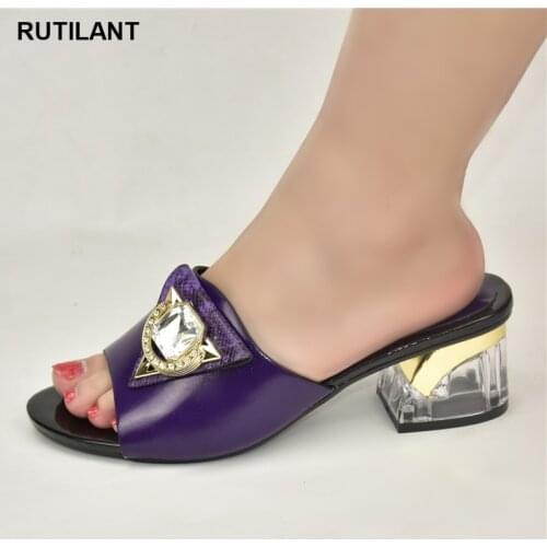 Latest Design African Women Wedding Shoes Decorated with Rhinestone Pumps Women Shoes Ladies Sandals with Heels Party Pumps