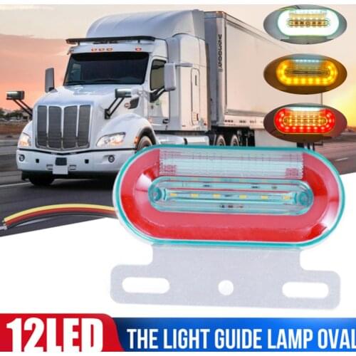 4/10pcs 12V Oval LED Car Truck Side Marker Lights Car External Lights Signal Indicator Lamp Warning Tail Light Trailer Lorry