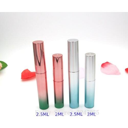 2ml2.5ml 50pcs Empty Frosted Silver Blue Gradient Eyeliner Refillable Tube,UV Golden Green Gradient Eyelash Growth Liquid Bottle