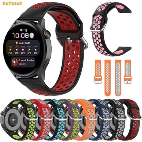 Soft Silicone Strap For Samsung Galaxy Watch 46mm/Huawei GT/GT2 Smartwatch Wristband Replacemetn Watchband Bracelet Accessories