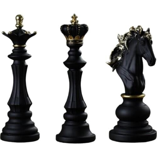 1Pcs Resin Chess Pieces Board Games Accessories International Chess Figurines Retro Home Decor Simple Modern Chessmen Or