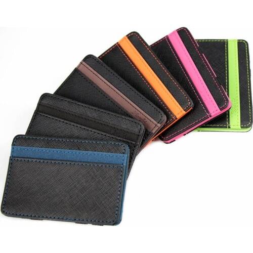 Unisex Flip Wallet ID Credit Bank Card Holder Foldable Clutch Bag PU Leather Slim Money Clips Short Small Women Men Coin Purse