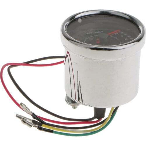 Universal Silver Metal Motorbike Tachometer Gauge 0 - 13000 RPM