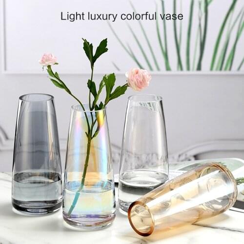 Vase Living Room Dried Flowers Nordic Ins Style Glass Transparent Dill Home Decoration Accessories Flower Vases For Homes