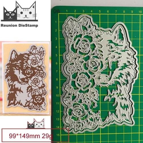 Wolf Flowers Lace Border Metal Cutting Dies Decorative Scrapbooking Steel Craft Die Cut Embossing Paper Cards Stencils New