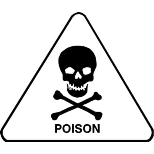 Poison Skull Crossbones Danger Hazard Symbol Removable Vinyl Sticker Car Decal Rearview mirror Art Decor L555