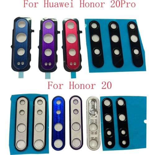 Rear Back Camera Lens Glass With Frame Holder Repair Rear Housing Cover For Huawei Honor 20 20 Pro Honor 20S Replacement Parts