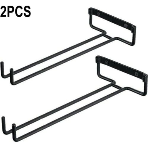 1/2Pcs 11.8in Wine Glass Cup Holder Hanging Rack Storage Counter Bar Home Wall Mounted High Quality