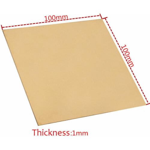 1 piece of brass plate 1x100x100mm brass plate custom size material laser cutting frame model mold DIY construction brass pad