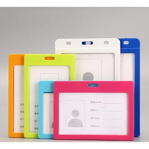 1PC Solid Color Badge Holder Staff Nurse Student Name Card Holder Fashion Business School ID Credit Card Cover Office Supplies