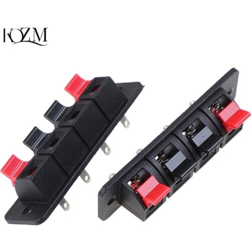 2Pcs Plastic 4 Positions Connector Terminal Push In Jack Spring Load Audio Speaker Terminals Breadboard Clips