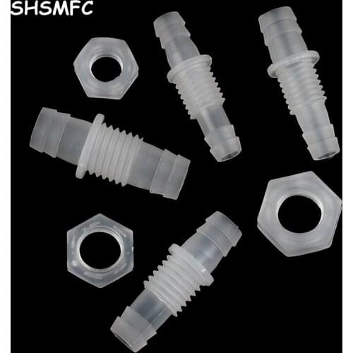 3~200Pcs 8~12mm-M12~M16 Thread Hex Nut PP Pagoda Direct Connectors Aquarium Tank Air Pump Adapter Irrigation System Hose Joints