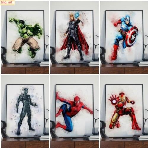 5D Marvel Superhero Diamond Painting Diamond Inlaid DIY Full Diamond Embroidery Living Room Home Decoration