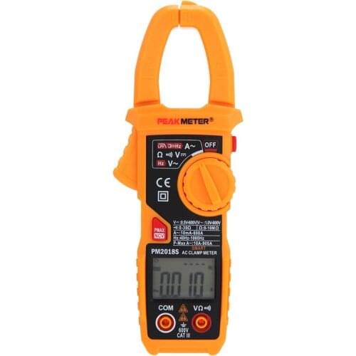 PEAKMETER PM2018S Smart AC Digital Clamp Meter Multimeter 6000 Count AC DC Voltmeter Ammeter Frequency/ Peak ACA/LPF/NCV Tester