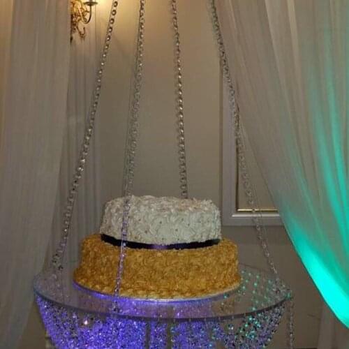 Diameter 60cm 23.6" ) Wedding Cake Stand Transparent Crystal beads Cake Holder Acrylic Main table Decoration