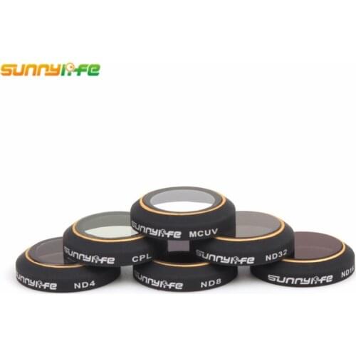 Sunnylife 6pcs Mavic Pro DJI Filter Lens ND4 ND8 ND16 ND32 CPL MCUV HD High Transmission Lens Camera Filter for DJI Mavic Pro