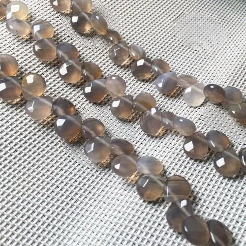 Natural stone Faceted Water drop shape loose beads Grey Agates Crystal string bead For jewelry making DIY bracelet necklace