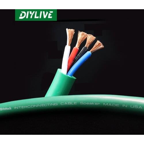 DIYLIVE Hi-Fi A pair of 1 meter wheat core four core scattered wire fired speaker cable audio box cable high and low double tone