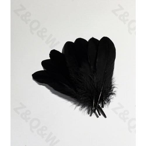 Beautiful 10-15CM Natural Goose Feather Dyed Black 20-200PCS DIY Jewelry Earrings Accessories Performance Costume Decoration