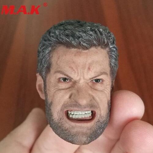 1/6 scale Hugh Jackman head carving model angry version head sculpt fit for 12" male man figure