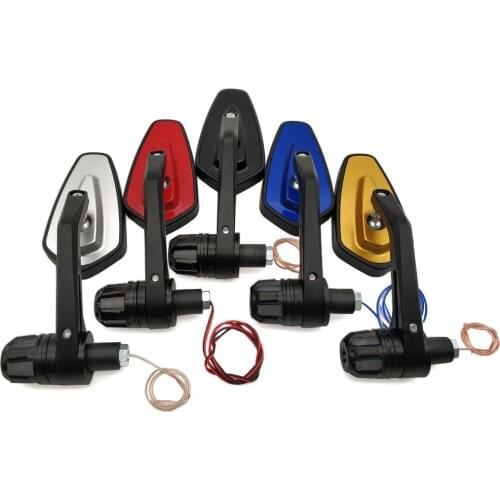 Motorcycle 22mm Rearview Handle mirror With LED Turn signal Side Light For Suzuk gsxs 1000 rgv 250 gsr 600 750 GSXR1000 GSXR1100