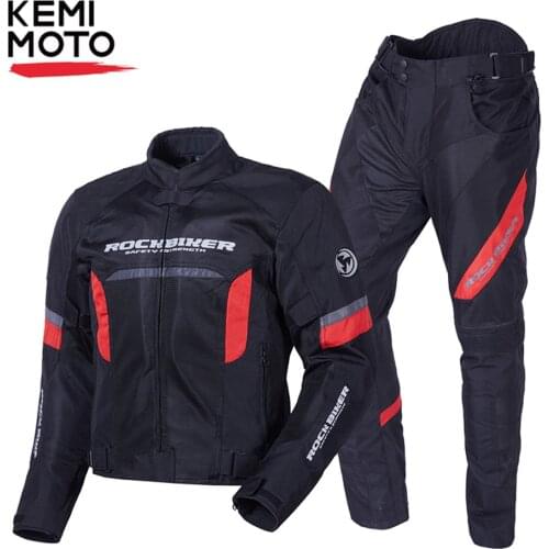 Motorcycle Adventure Jacket Summer Breathable Moto Jacket + Motorcycle Pants Moto Suit Touring Clothing Protective Gear Set