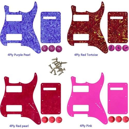 Pleroo Great Quality Guitar Parts 2 P90 Strat Guitar PICKGUARD No Control Hole For US 11 Screw Holes & Back Plate &Control Knob