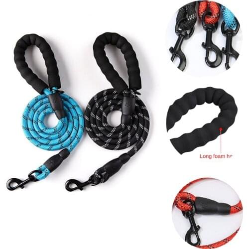 Night Reflection Dog Collar Leash Large and Small Dogs Durable Nylon Dog Leash Fashion Dog Accessories 1.5 Meters Long Pet Leash
