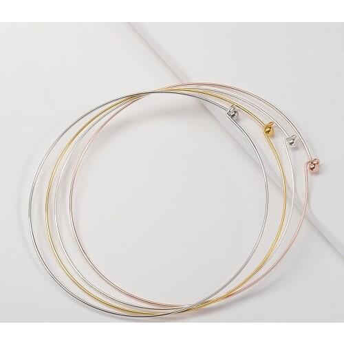 1pc Copper Wire Hoop Adjustable Necklaces Bezel with Easy Clasp For DIY Jewelry Making Women Choker Collar 130mm Ring Accessory