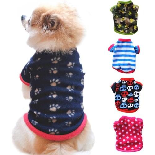 Autumn Winter Warm Pet Dog Clothes Fleece Coat Jacket Pet Puppy Cat Pullover Shirt Costume for Small Medium Dogs Warm Clothing