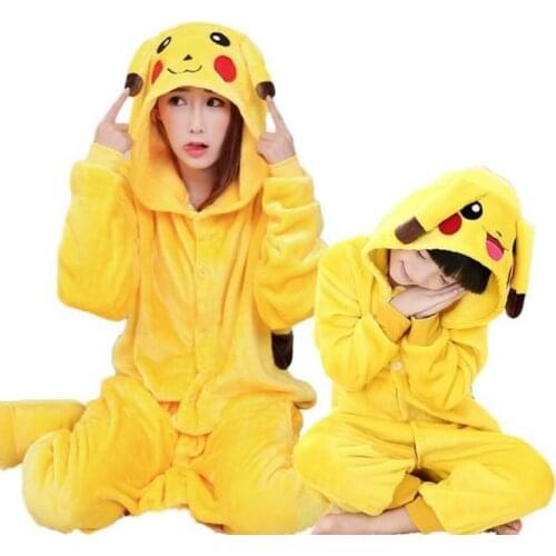 Boy Girl Pajama Set Kigurumi Yellow Cartoon Pijama For Women Men Onesie Adult Animal Anime Family Sleepwear Cosplay Pyjamas Kids