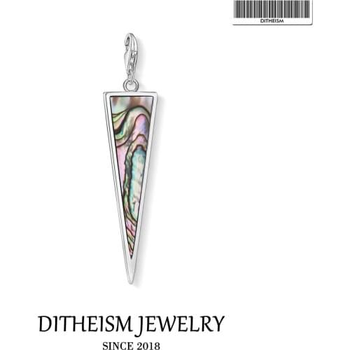 Colorful Triangle Charms Pendant,2019 Fashion Jewelry 925 Sterling Silver Trendy Gift For Women Men Fit Bracelet Necklace