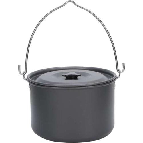 Hanging Pot Portable Aluminum Alloy Cooking Pan Cookware for Outdoor Picnic Hiking BBQ