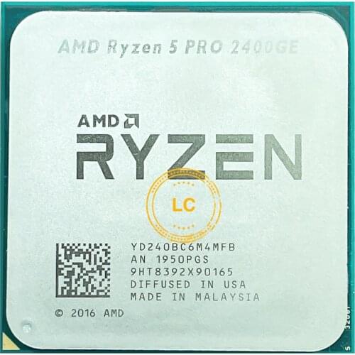 AMD Ryzen 5 PRO 2400GE R5 PRO 2400GE 3.2 GHz Quad-Core Eight-Thread 35W CPU Processor YD240BC6M4MFB Socket AM4