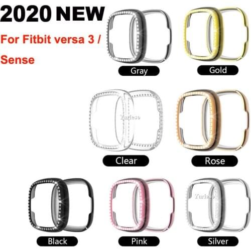 Crystal Protective Case For Fitbit Versa 3/Sense Watch Shell Cover Screen PC Protector Waterproof Anti Shock Bumper wholesale