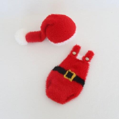 Fluffy Baby Christmas Clothes Cute Newborn Diaper and Hat Set Baby Boy Girl Pixie Hat Santa Bonnet Newborn Photography Props