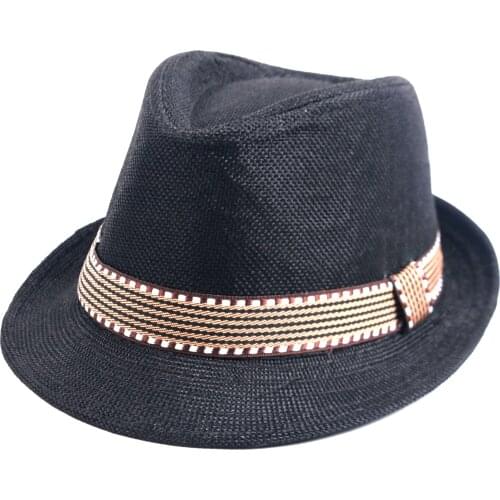 Parent-child Hat Childrens Straw Hat Hat Sun Hat Summer Sunscreen Jazz Boys and Girls Striped Decoration with Top Hat Handmade
