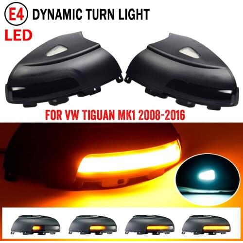 LED Dynamic Turn Signal Blinker Sequential Side Wing Mirror Indicator Light Puddle Light For VW Volkswagen Tiguan MK1 2008-2016