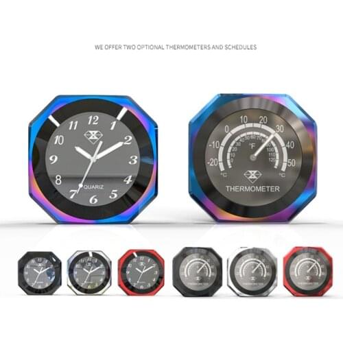 Aluminum Alloy Motorcycle Luminous Handlebar Mount Clock Watch Thermometer