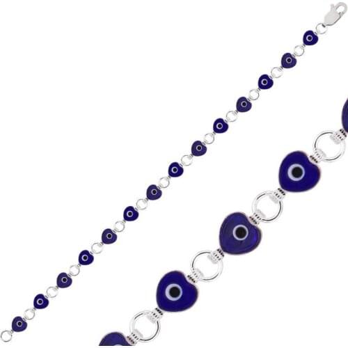 Tevuli 925 Sterling Silver Heart Evil Eye Women Bracelet